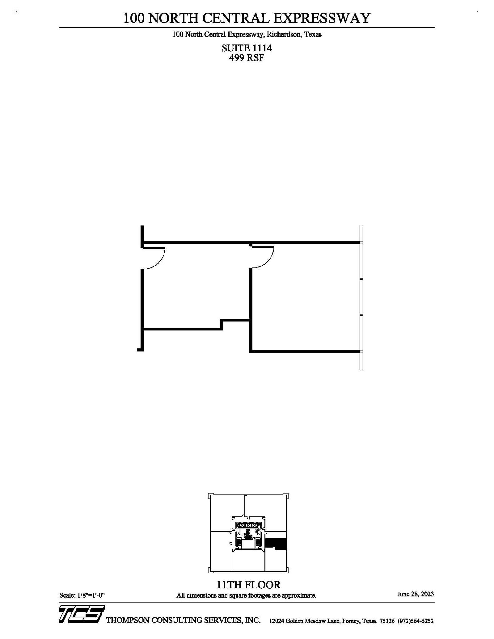 100 N Central Expy, Richardson, TX à louer Plan d’étage– Image 1 sur 2