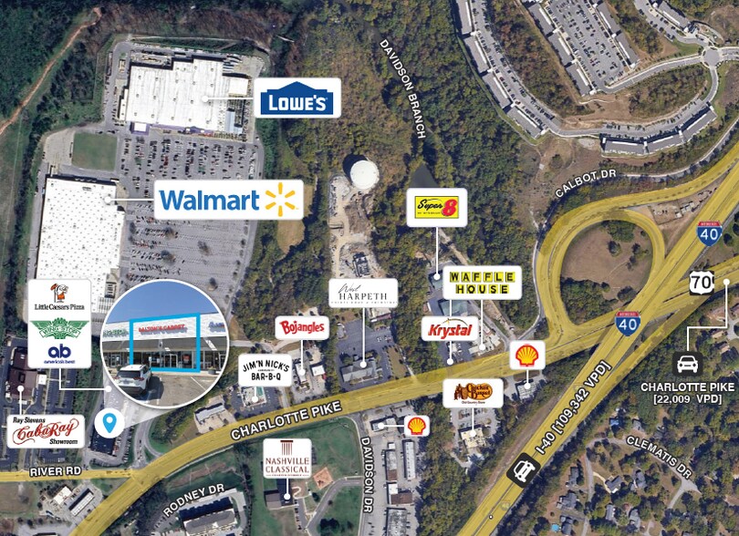 7050-7088 Charlotte Pike, Nashville, TN à louer - Aérien – Image 2 sur 5