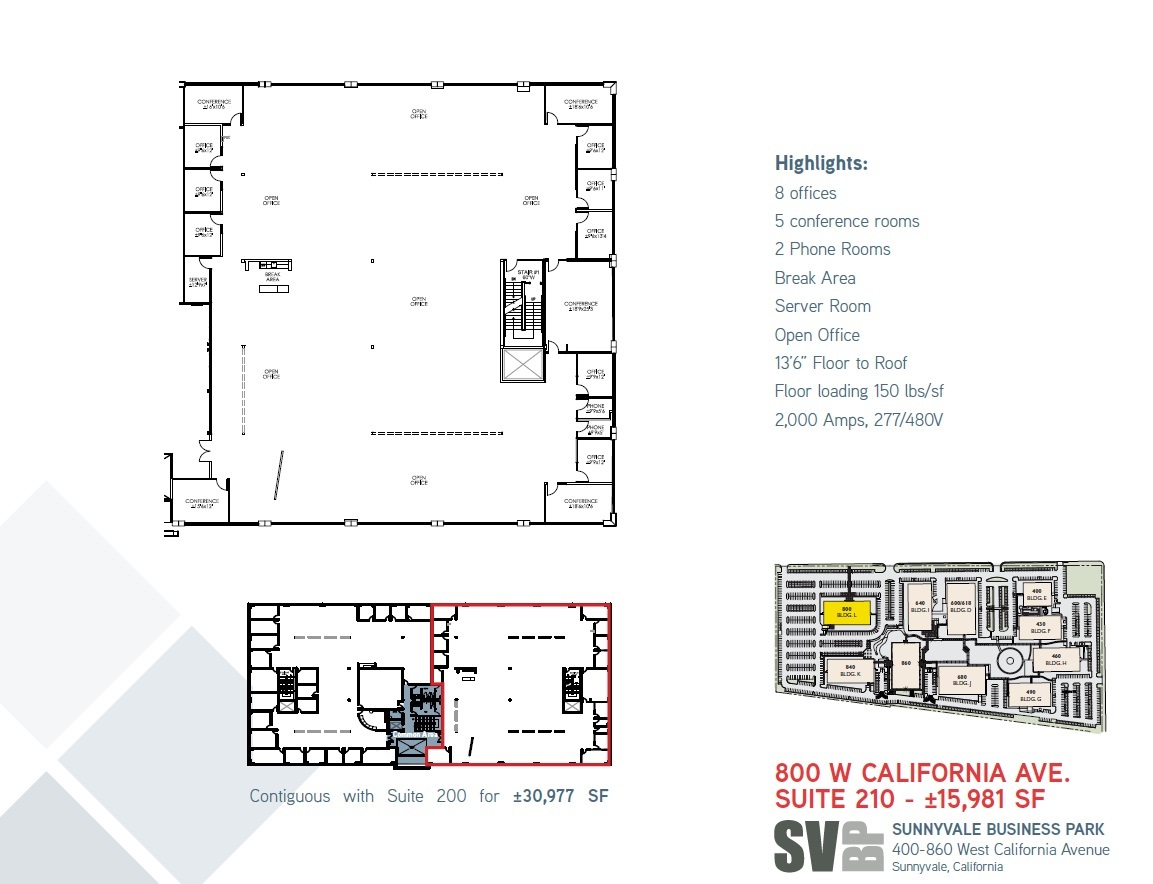 400 W California Ave, Sunnyvale, CA à louer Plan d’étage– Image 1 sur 1