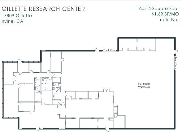 17809 Gillette Ave, Irvine, CA à louer Plan d’étage– Image 1 sur 1