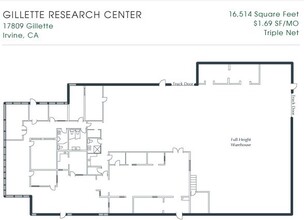 17809 Gillette Ave, Irvine, CA à louer Plan d’étage– Image 1 sur 1