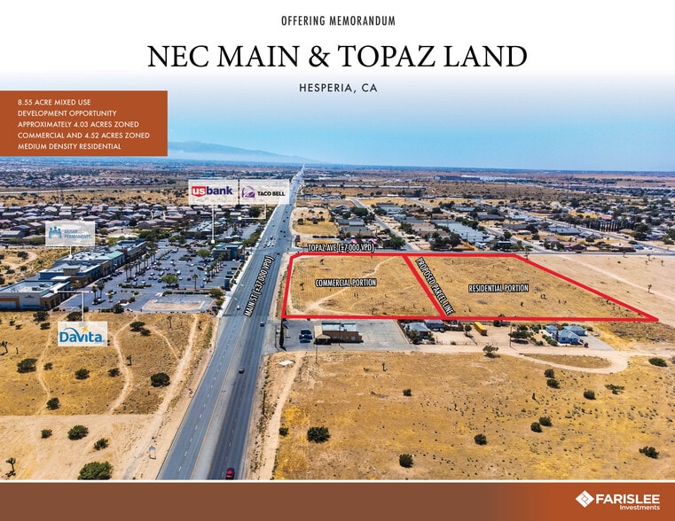 Main St & Topaz Ave., Hesperia, CA à vendre - Photo principale – Image 1 sur 7