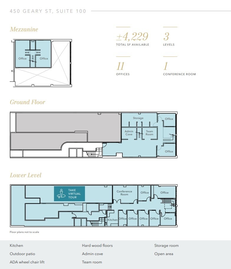 456-466 Geary St, San Francisco, CA à louer Plan d’étage– Image 1 sur 1
