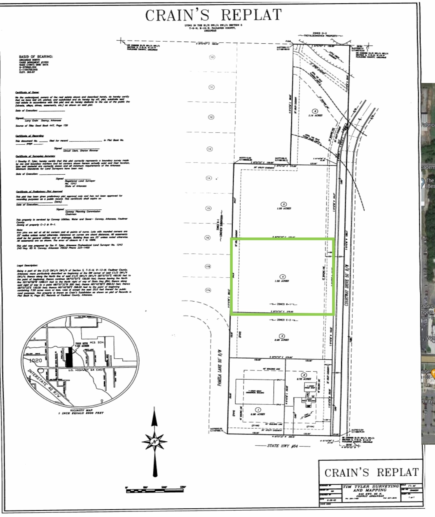 1105 Bob Courtway Dr, Conway, AR à vendre Plan cadastral– Image 1 sur 2