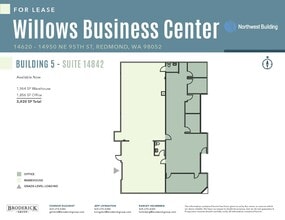 14950 NE 95th St, Redmond, WA à louer Plan d’étage– Image 1 sur 1