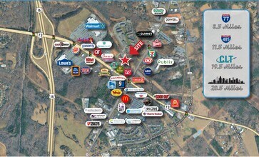 Highway 16 & Highway 73, Denver, NC - Vue aérienne vue de carte - Image1