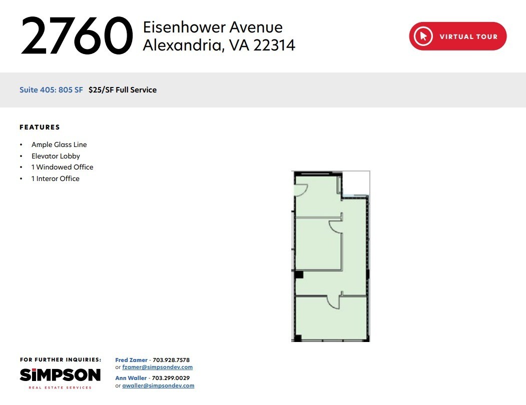 2760 Eisenhower Ave, Alexandria, VA à louer Plan d’étage– Image 1 sur 1