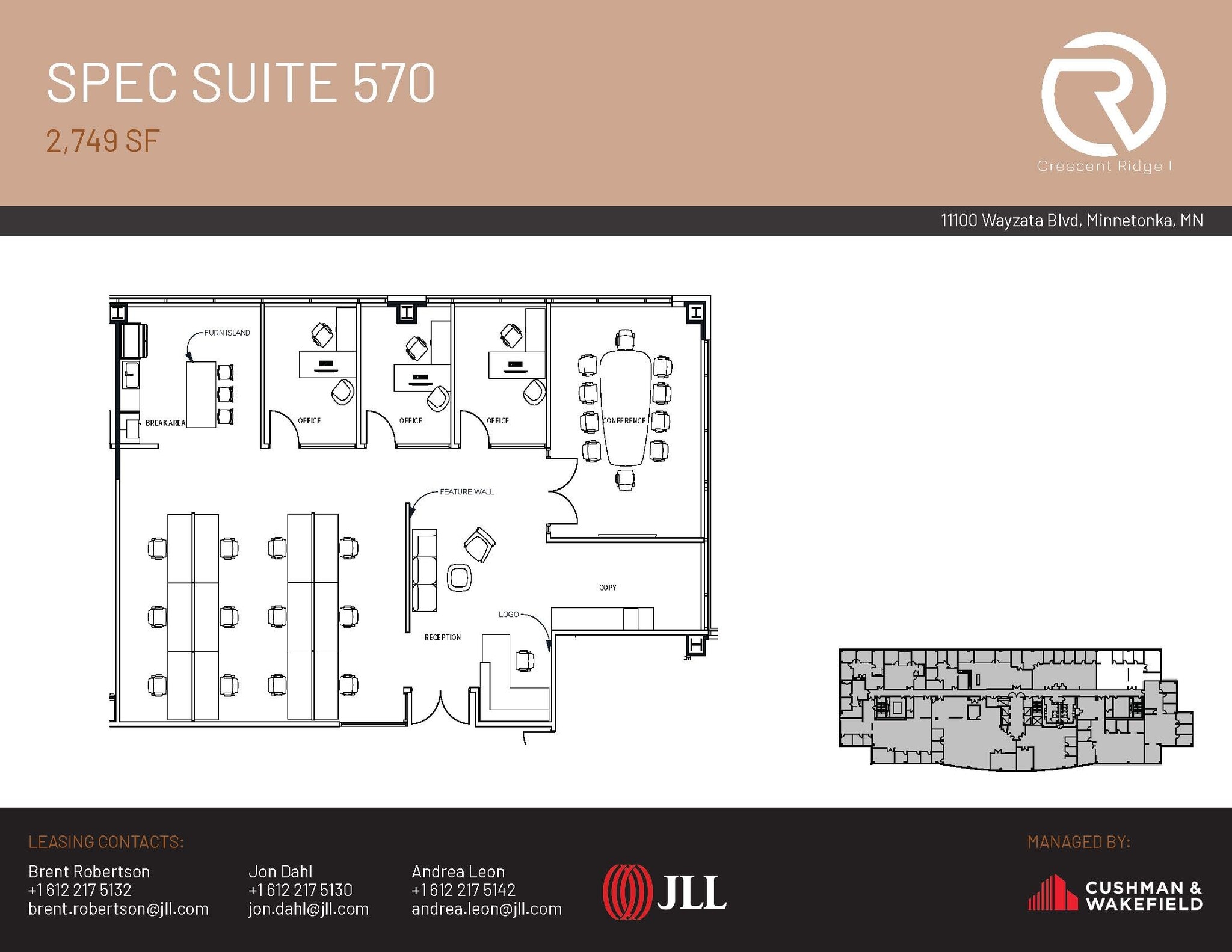 11100 Wayzata Blvd, Minnetonka, MN à louer Plan d’étage– Image 1 sur 1