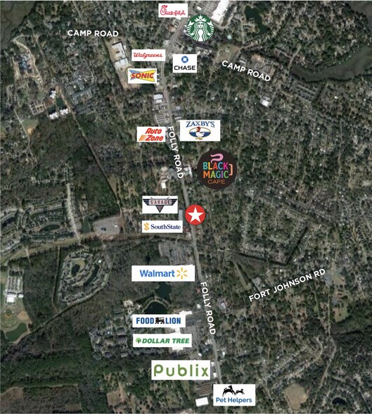1165 Folly Rd, Charleston, SC à vendre - Aérien – Image 2 sur 2