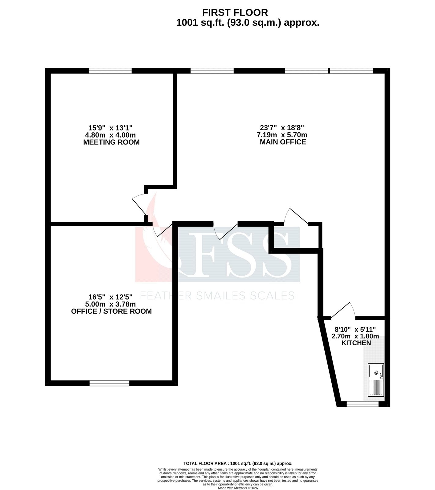 22A Oxford St, Harrogate à louer Plan d’étage– Image 1 sur 9