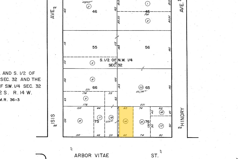 1015 Arbor Vitae St, Inglewood, CA à vendre - Plan cadastral – Image 2 sur 3