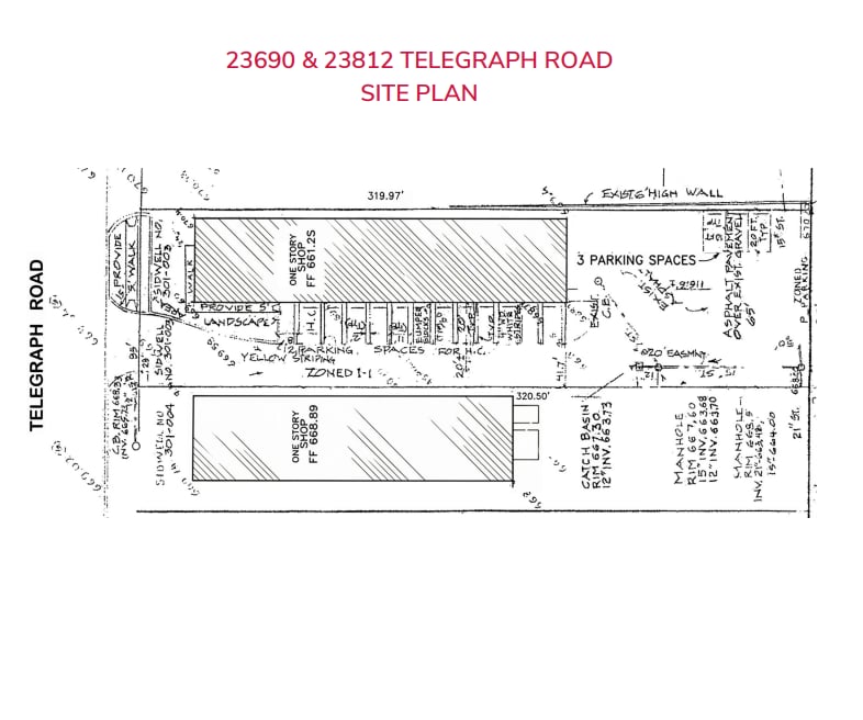23690 Telegraph Rd, Southfield, MI à louer Plan de site– Image 1 sur 2