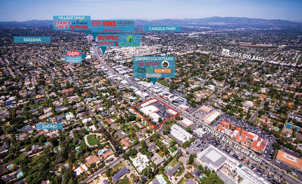 Encino Oaks Shopping Center portefeuille de 3 biens à vendre sur LoopNet.fr - Aérien – Image 3 sur 6