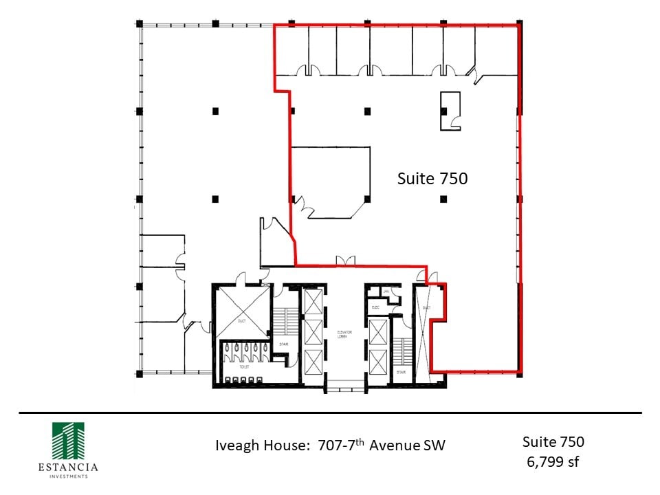 707 7th Ave SW, Calgary, AB à louer Plan d’étage– Image 1 sur 4