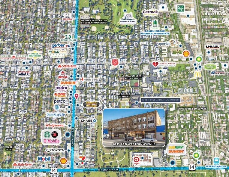 6235-6243 N Western Ave, Chicago, IL à louer - Aérien – Image 3 sur 12