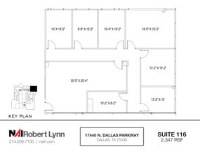 17440 N Dallas Pky, Dallas, TX à louer Plan d’étage– Image 1 sur 1