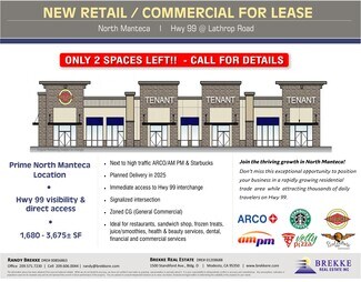 Plus de détails pour Hwy 99 & Lathrop Rd, Manteca, CA - Local commercial à louer