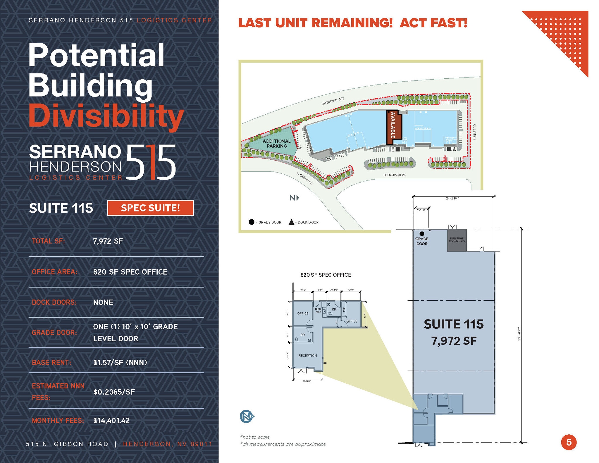 515 N Gibson Rd, Henderson, NV à louer Plan d’étage– Image 1 sur 1