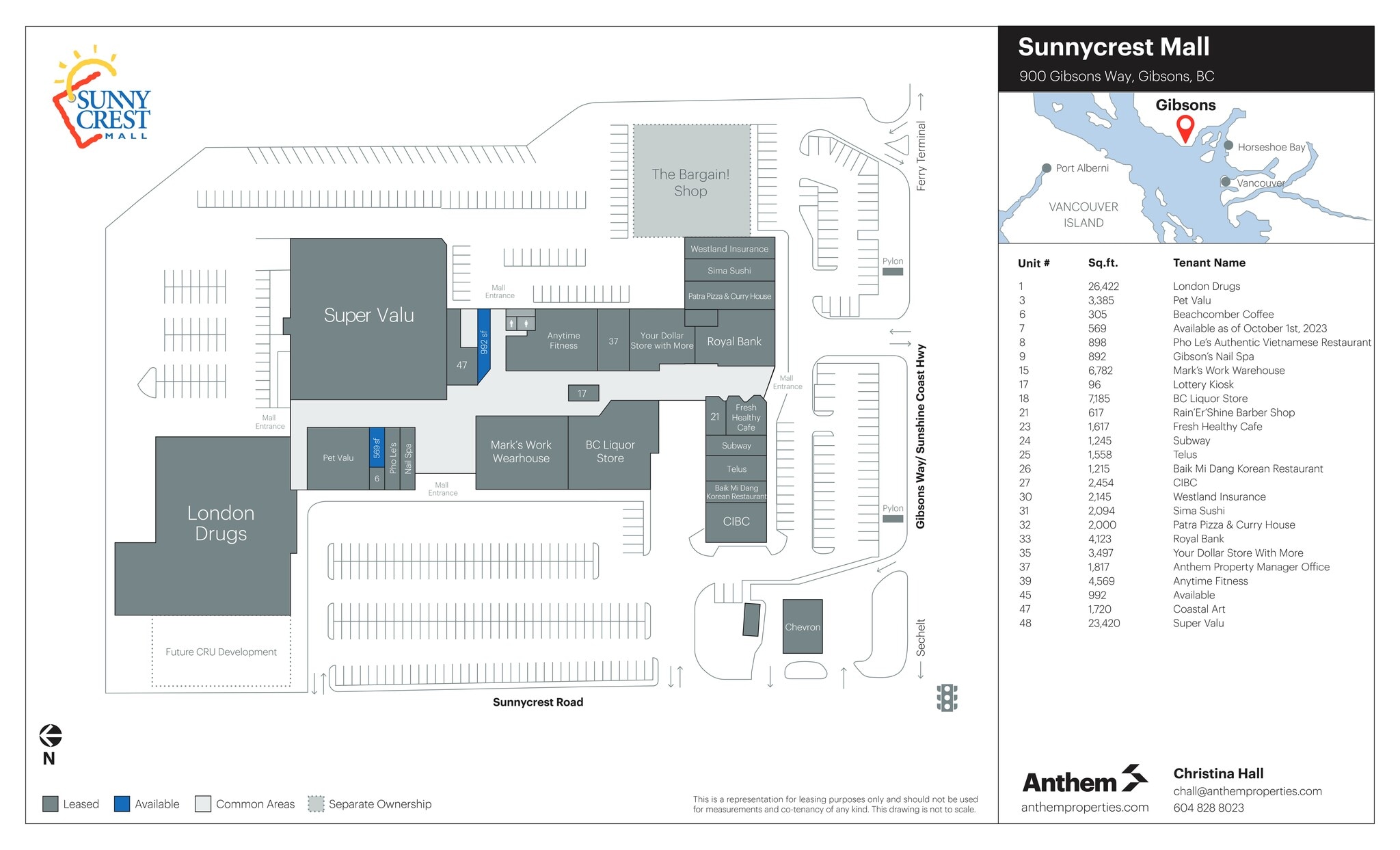 900 Gibsons Way, Gibsons, BC à louer Plan de site– Image 1 sur 1