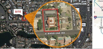 1250 E Baseline Rd, Tempe, AZ - Vue aérienne vue de carte