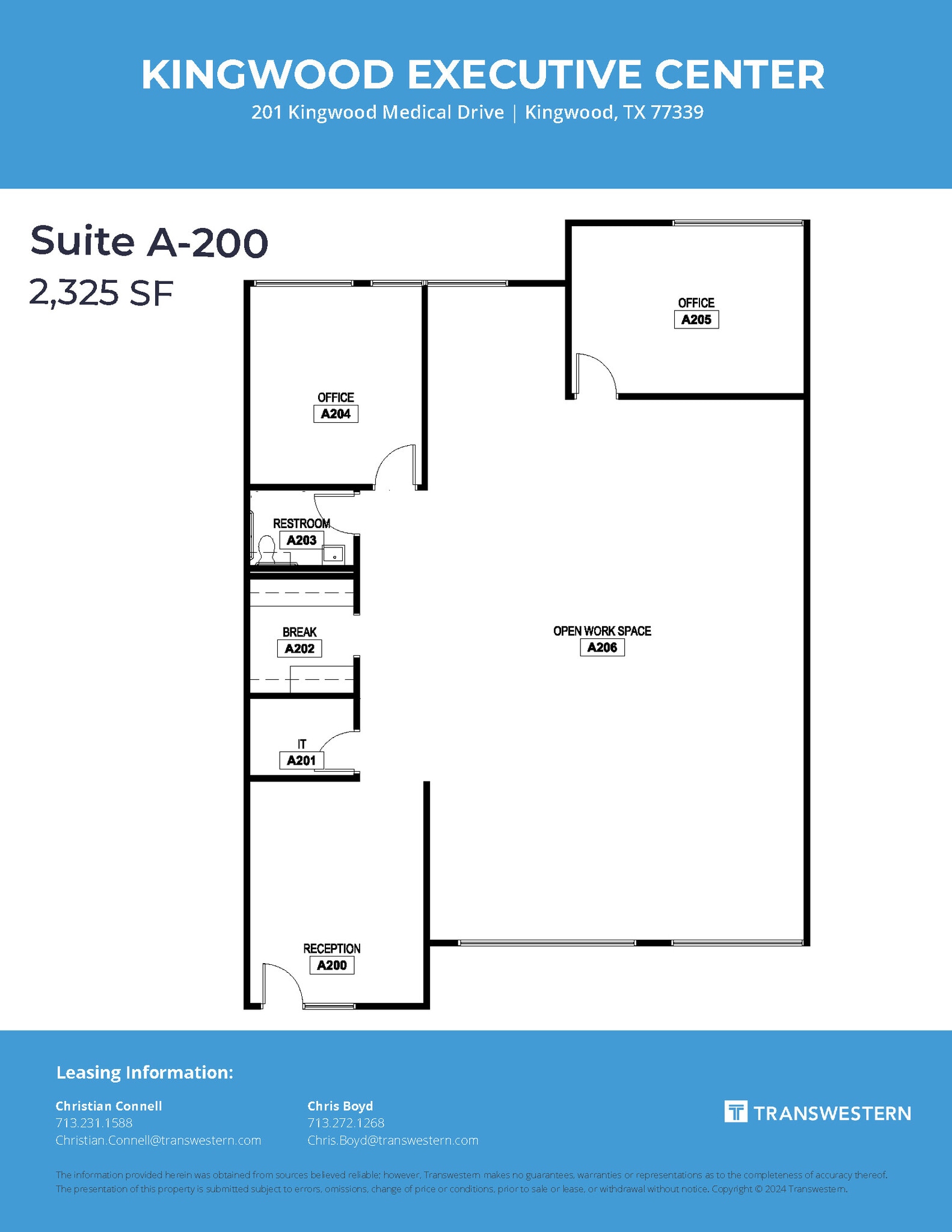201 Kingwood Medical Dr, Kingwood, TX à louer Plan d’étage– Image 1 sur 1
