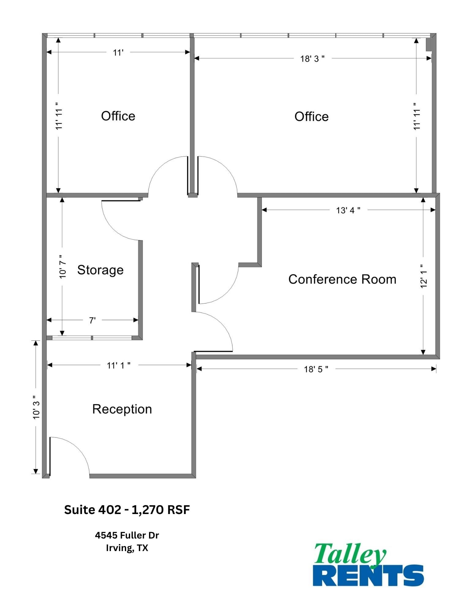 4545 Fuller Dr, Irving, TX à louer Plan d’étage– Image 1 sur 1