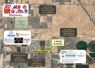 Plus de détails pour NWC Kortsen Rd & Peart Rd, Casa Grande, AZ - Terrain à vendre