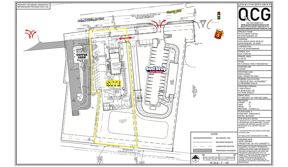 John B. White Sr. Blvd, Spartanburg, SC à louer - Plan de site – Image 2 sur 4