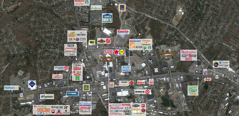 1311 Mall Dr, North Chesterfield, VA à vendre - Aérien – Image 2 sur 2