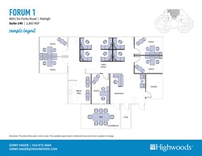 8601 Six Forks Rd, Raleigh, NC à louer Plan d’étage– Image 2 sur 4