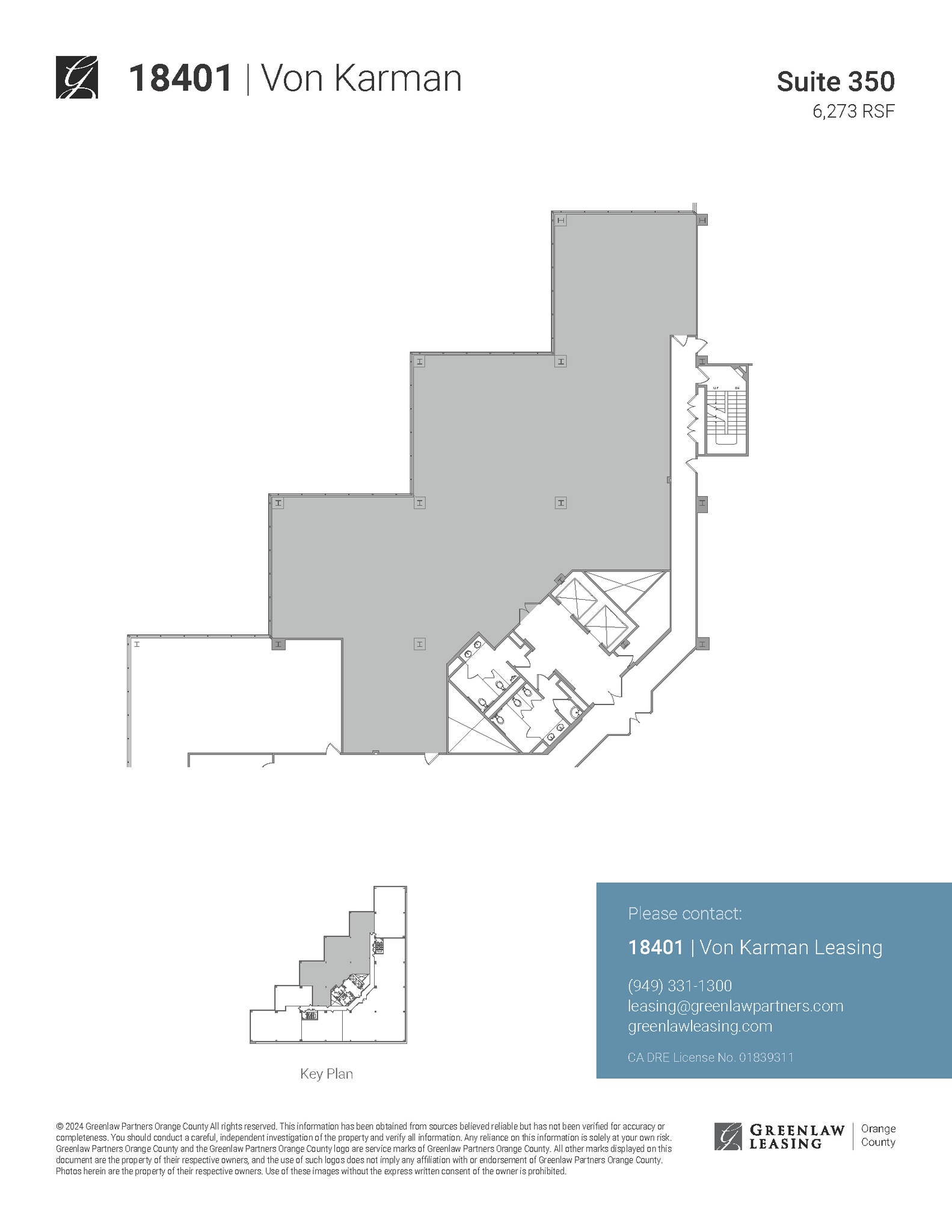 18301 Von Karman Ave, Irvine, CA à louer Plan d’étage– Image 1 sur 1