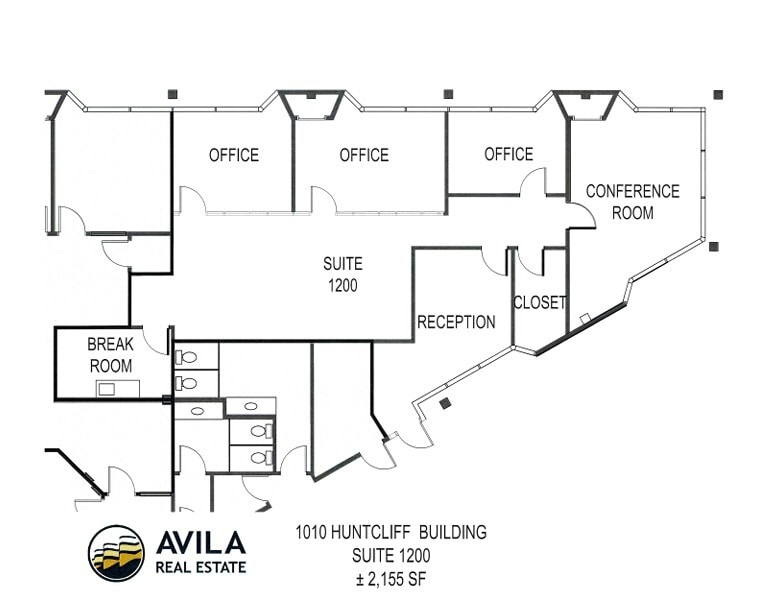 1010 Huntcliff, Atlanta, GA à louer Plan d’étage– Image 1 sur 10
