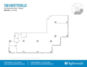 150 Fayetteville St, Raleigh, NC à louer Plan d’étage– Image 1 sur 1