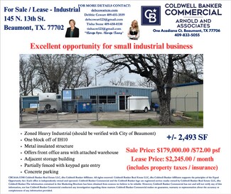 Plus de détails pour 145 N 13th St, Beaumont, TX - Industriel/Logistique à vendre