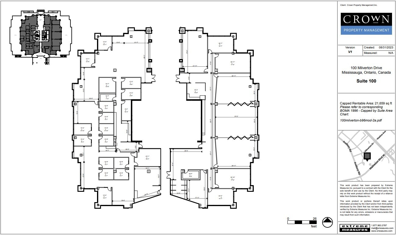 100 Milverton Dr, Mississauga, ON à louer Plan d’étage– Image 1 sur 1