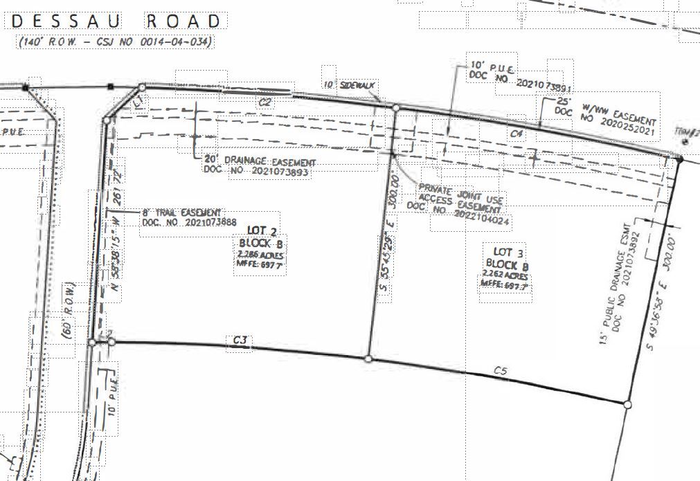 000 TBD Dessau Rd/Olympic Dr Rd, Pflugerville, TX à vendre Plan cadastral– Image 1 sur 5