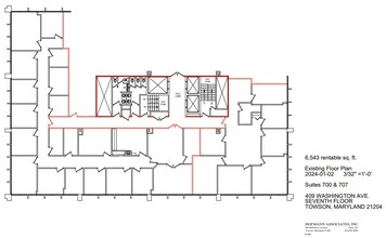 409 Washington Ave, Towson, MD à louer Plan d’étage– Image 1 sur 2