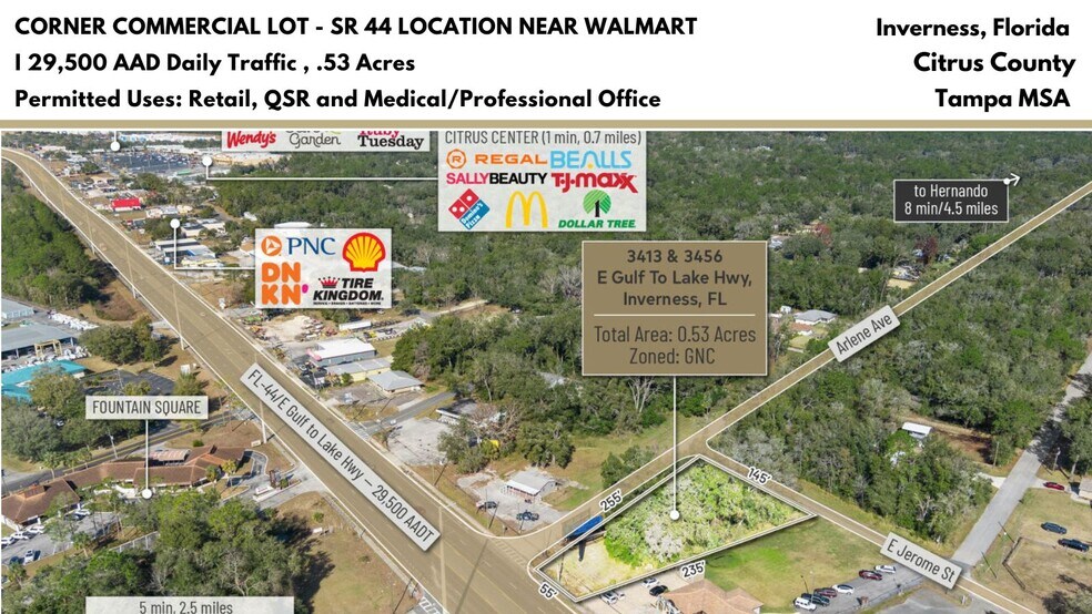 3413 E Gulf To Lake Hwy, Inverness, FL à vendre - Photo principale – Image 1 sur 40