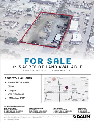 Plus de détails pour 21847 N 16th St, Phoenix, AZ - Terrain à vendre