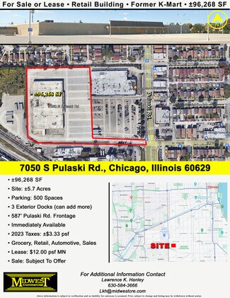 Plus de détails pour 7050 S Pulaski Rd, Chicago, IL - Local commercial à vendre
