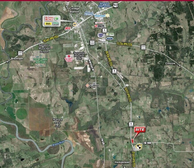 Hwy 6 & FM 2988, Navasota, TX à vendre - Aérien – Image 2 sur 2