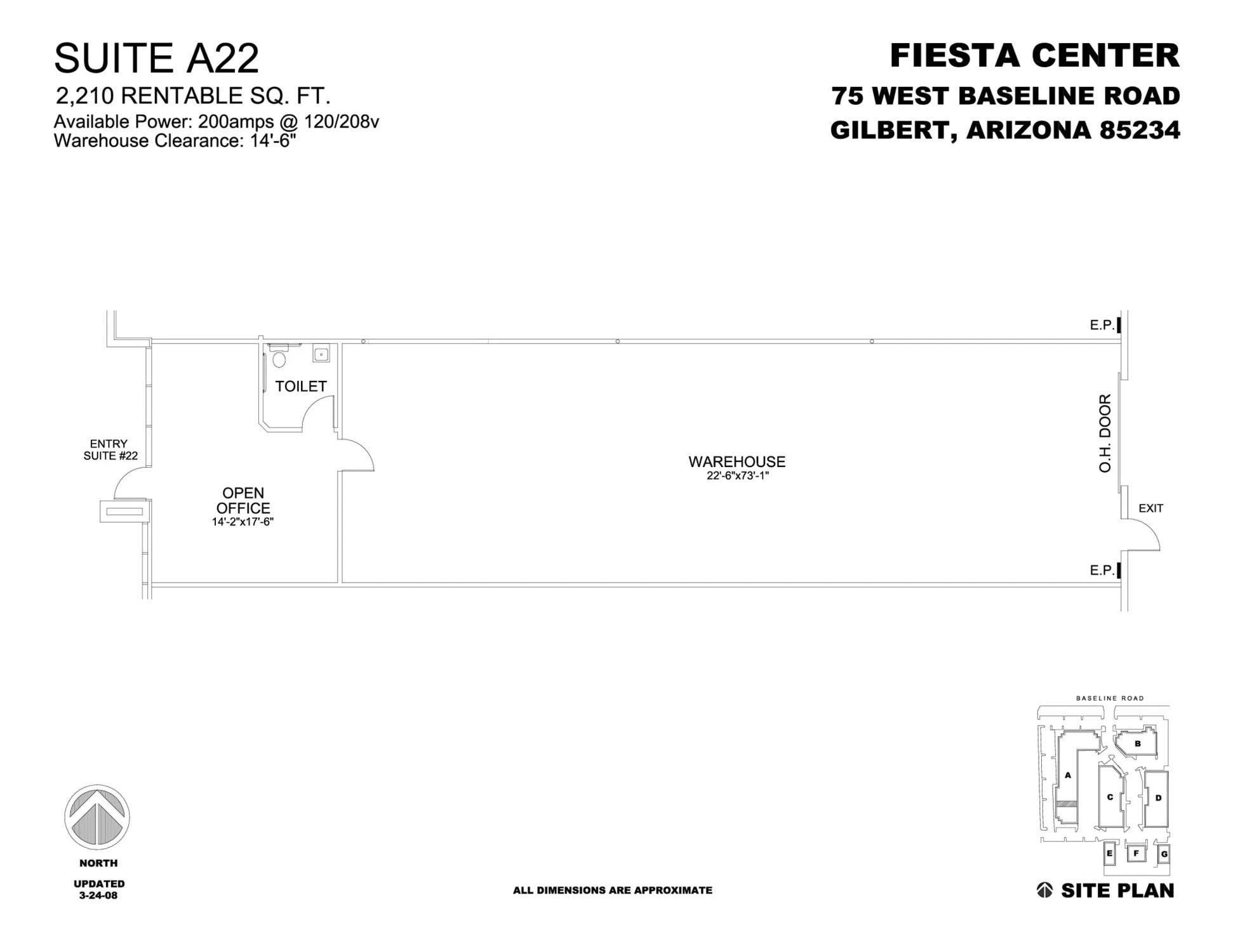75 W Baseline Rd, Gilbert, AZ à louer Plan d’étage– Image 1 sur 1