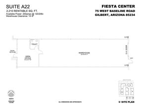 75 W Baseline Rd, Gilbert, AZ à louer Plan d’étage– Image 1 sur 1