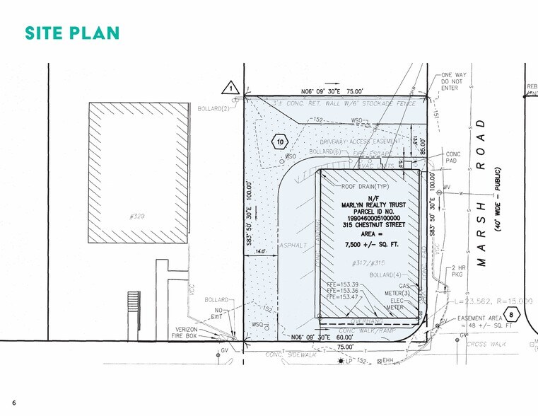 317 Chestnut St, Needham, MA à vendre - Plan de site – Image 2 sur 2