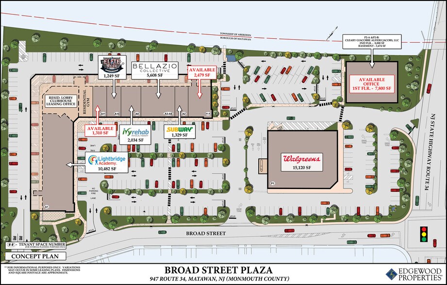 Route 34 & Broad St, Matawan, NJ à louer - Plan de site – Image 2 sur 22