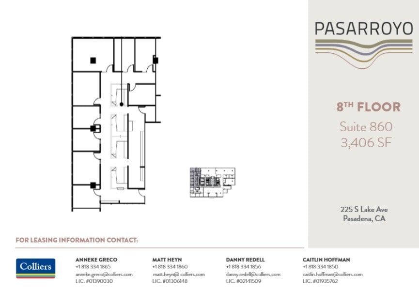 225 S Lake Ave, Pasadena, CA à louer Plan d’étage– Image 1 sur 1