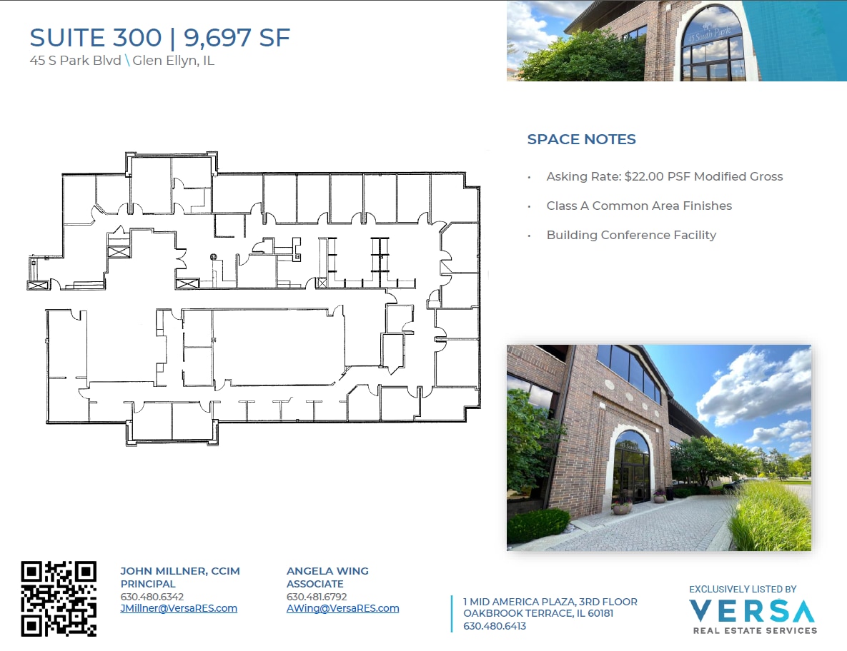 45 S Park Blvd, Glen Ellyn, IL à louer Plan d’étage– Image 1 sur 1