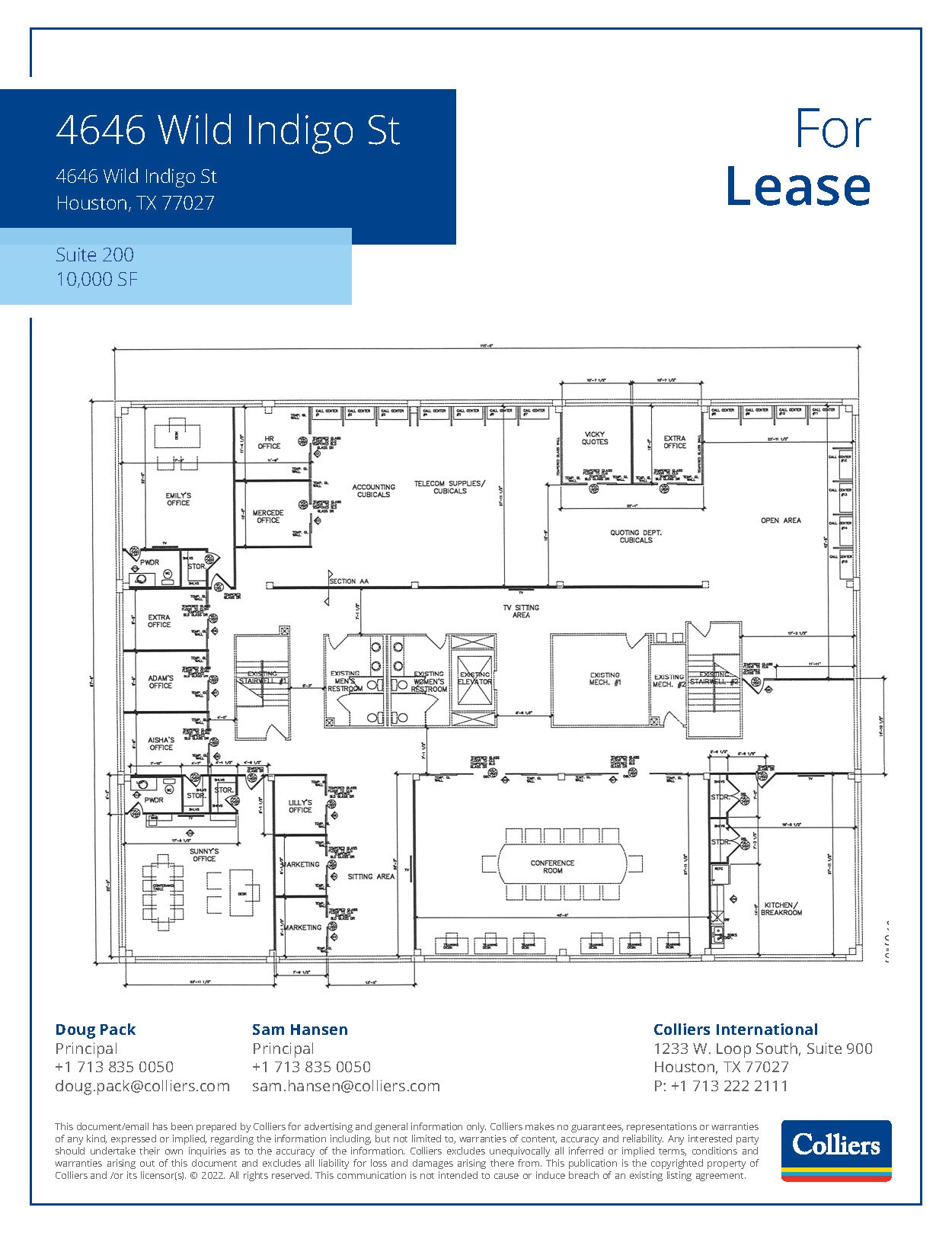 4646 Wild Indigo St, Houston, TX à louer Plan d’étage– Image 1 sur 1