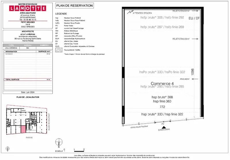 Local commercial dans Bruges à louer - Plan d’étage – Image 2 sur 2
