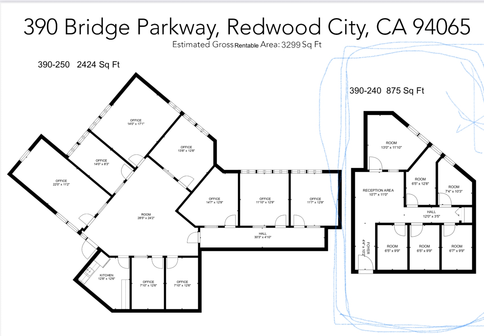 370-390 Bridge Pky, Redwood City, CA à louer Plan d’étage– Image 1 sur 1